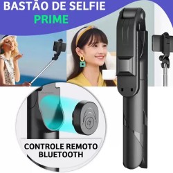 Bastão De Selfie Controle Bluetooth Foto Tripé 70cm Compacto
